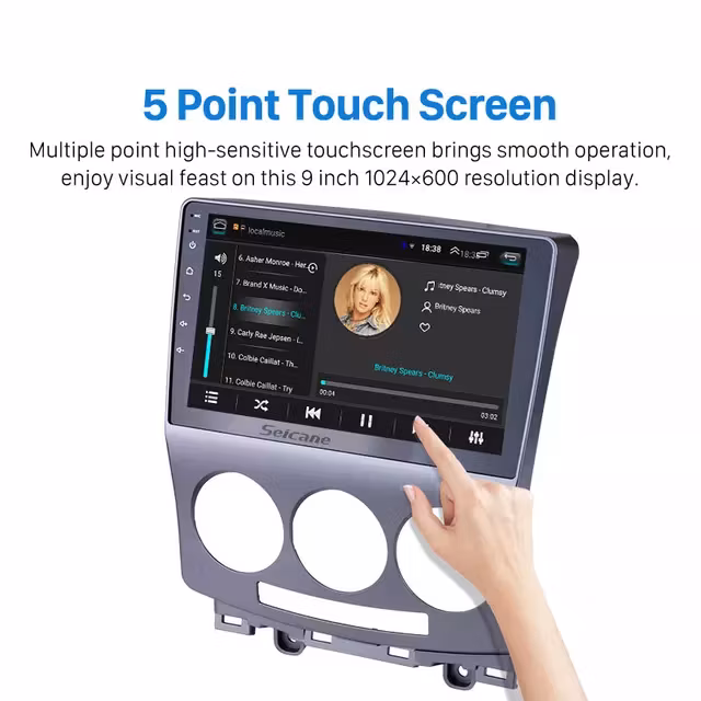 9"android 10 bilstereo  Mazda 5 ( 2005--2010) gps  wifi  carplay, android auto  blåtand, wifi  rds