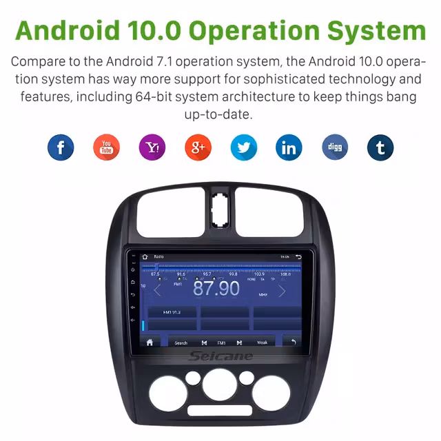 9"android 10,bilstereo  Mazda 323 (2002---2008) gps, wifi  32GB, blåtand, carplay, android auto, RDS, blåtand