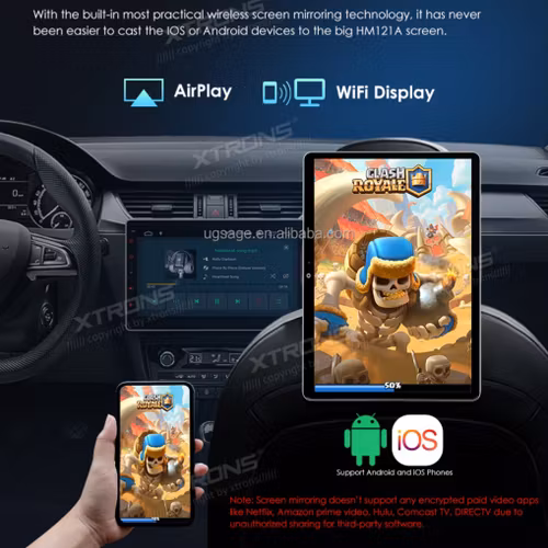 12" Android11, Underhållningssystem för baksätet, 32 Gb, dubbla WIFI