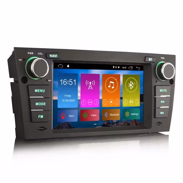 7"android 11,bilstereo  BMW 3-SERIE,  E90,E91,E92,E93,M3 (2005---2012) gps, wifi  32GB, android auto, carplay  DSP, blåtand Rds