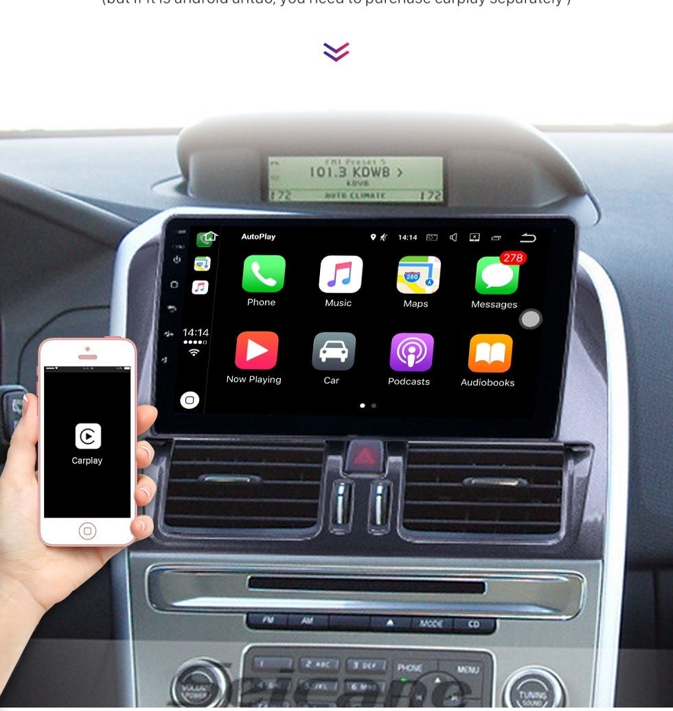 9"android 11, bilstereo  Volvo xc60(2008--2013) wifi, gps ,carplay, blåtand ROM: 32GB,RAM:2GB 4G LTE
