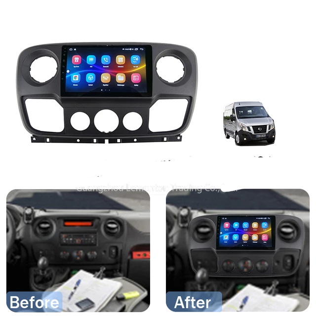 10.1" android 12.bilstereo Nissan  NV400 (2010--- 2021) gps wifi carplay android auto blåtand rds Dsp Rom.: 64 GB, RAM: 4GB, 4GSIM