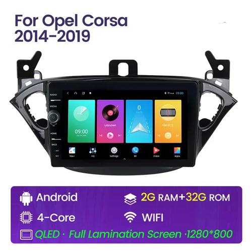 9"android 10, bilstereo OPEL CORSA( 2014---2019) gps wifi carplay android auto blåtand rds Dsp 32gb, 4G