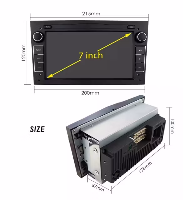 7"android 10 bilstereo  opel vectra,Antara Zafira Corsa   vivara,vivaro,combo ,tigra,signum,,Meriva( 2004--2017)gps wifi carplay android auto blåtand rds Dsp 32gb, svart färg