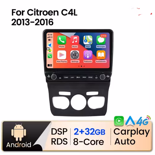 10.1"android 11,bilstereo Citroën C4L ( 2013---2016) gps wifi carplay android auto blåtand rds Dsp 32gb  4G