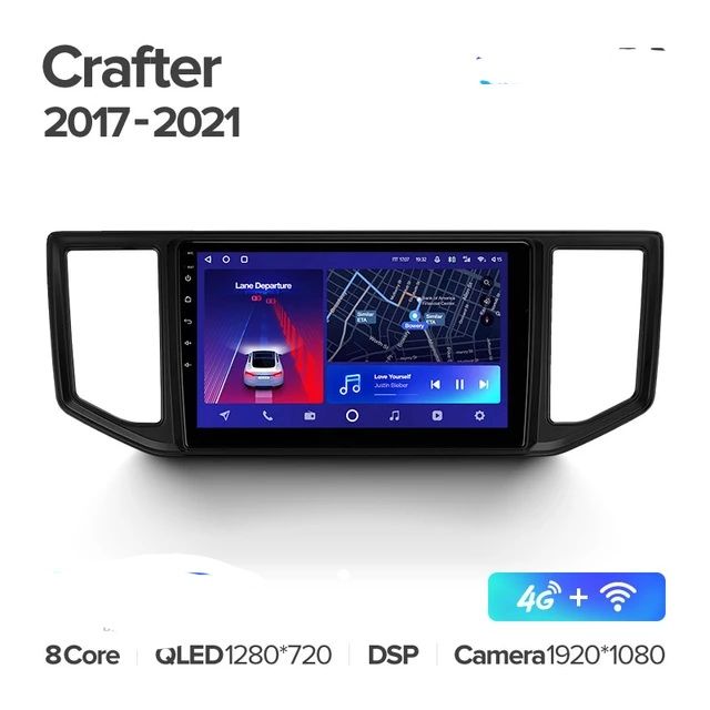 9"android 11, bilstereo  VW CRAFTER (2017----2021) GPS wifi carplay android auto blåtand rds Dsp 64gb 4G-MODUL