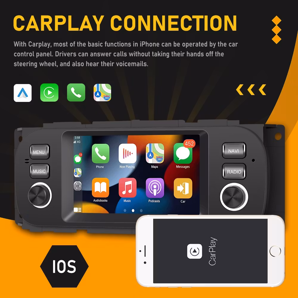 5" android 11 bilstereo Dodge ram caravan  dacota durango  neon viper  pickup ( 2001--2009) gps wifi dsp  RAM:4GB,ROM:64GB, Bluetooth rds  CarPlay android auto,4G LTE
