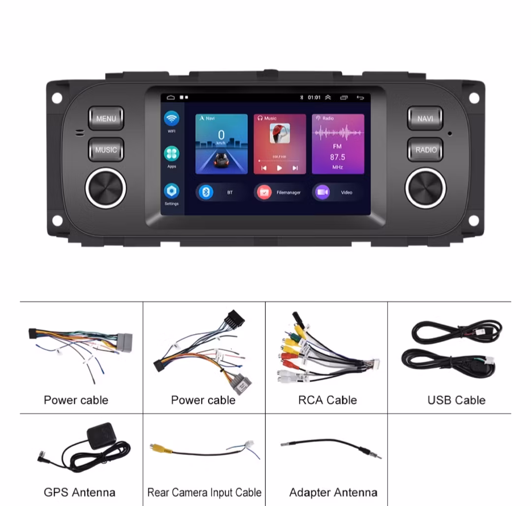 5" android 11 bilstereo Dodge ram caravan  dacota durango  neon viper  pickup ( 2001--2009) gps wifi dsp  RAM:4GB,ROM:64GB, Bluetooth rds  CarPlay android auto,4G LTE