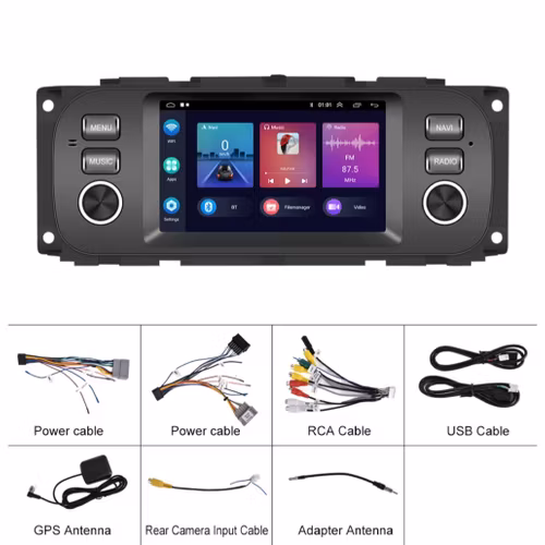 5" android 11 bilstereo Dodge ram caravan  dacota durango  neon viper  pickup ( 2001--2009) gps wifi dsp  RAM:4GB,ROM:64GB, Bluetooth rds  CarPlay android auto,4G LTE