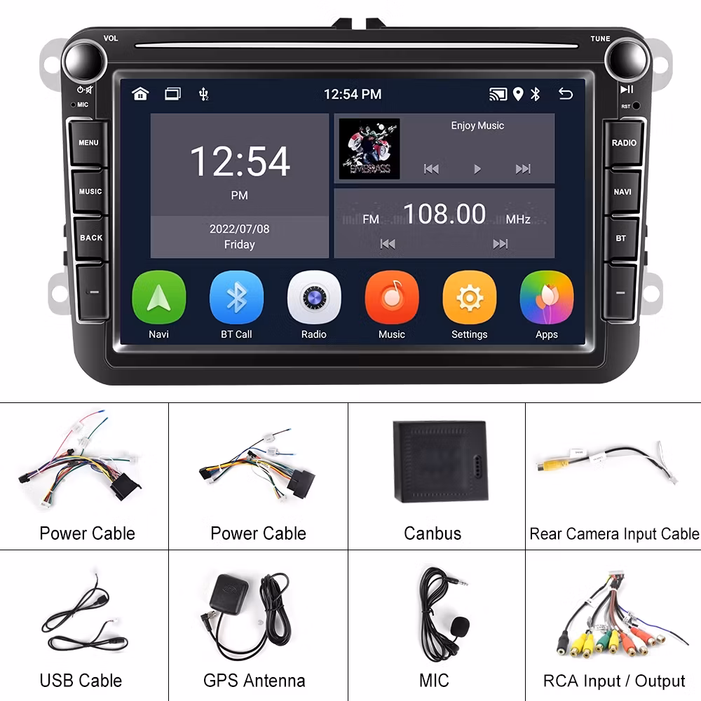 8"android 11 bilstereo  passat  golf 5/6 polo  gps wifi Bluetooth dsp  32gb carplay  rds wifi