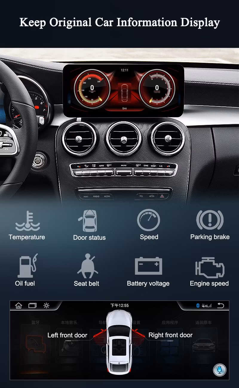 12.3" android 12 bilstereo Mercedes Benz GLA-Class X156  2015-2017Original NTG 5.0 system Gps carplay android auto blåtand rds Dsp 64gb 4g WiFi-modul