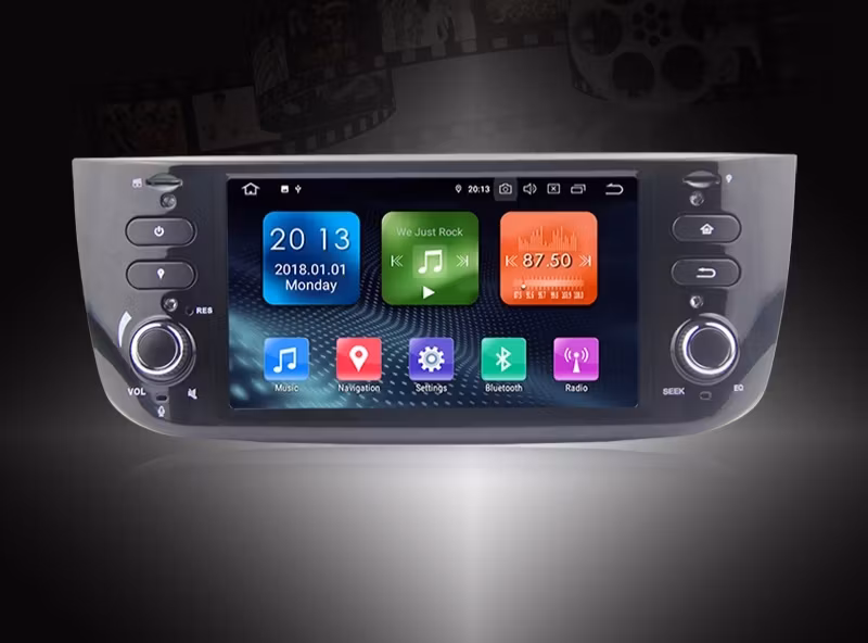 6.2" android 12. Bilstereo Fiat Punto,  Linea ( 2012---2016) gps wifi carplay android auto blåtand rds Dsp 64gb