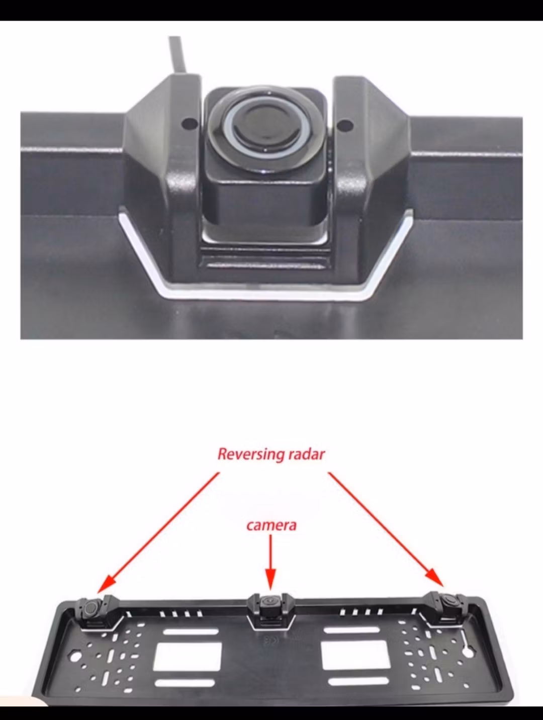Nummerskylt backamera med parkering sensor