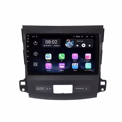 9"android 12. Bilstereo Mitsubishi outlander (2006--2014) gps wifi carplay android auto blåtand rds Dsp 32gb