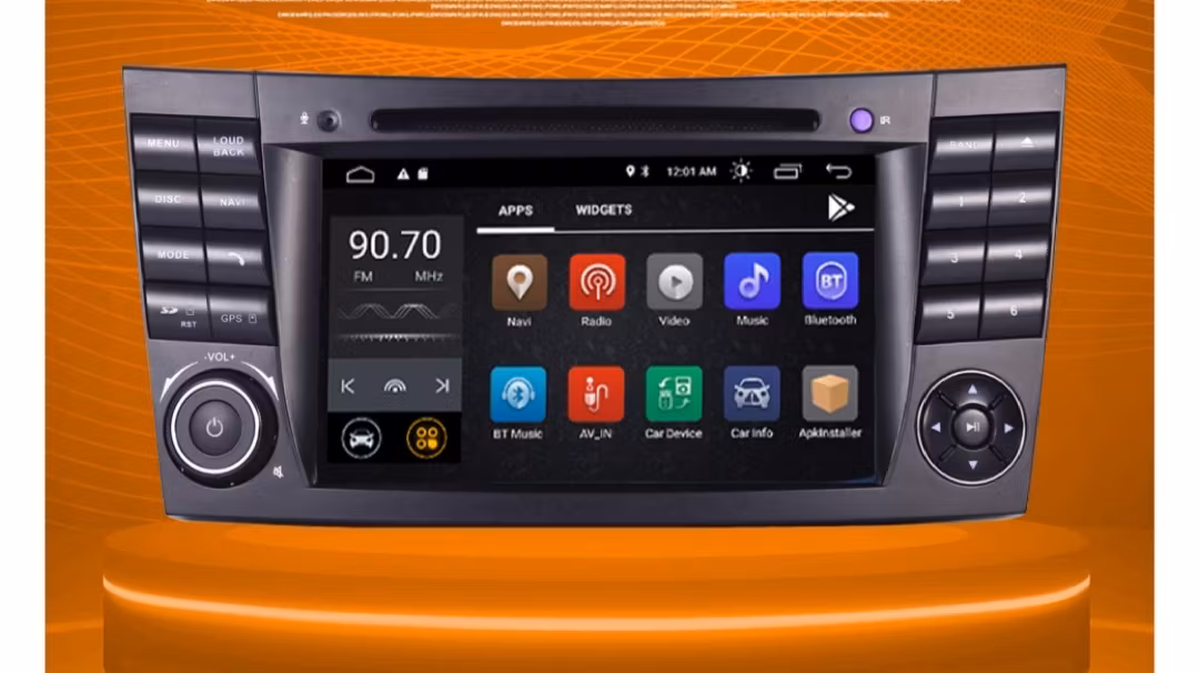 7"android 11 bilstereo Mercedes Benz  w211 , E-Class ( 2002--2008) gps wifi carplay android auto blåtand rds Dsp 32gb