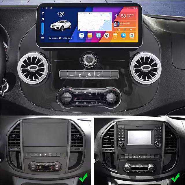 12.3" android 11 bilstereo Mercedes Benz  Vito (2014---2021) gps wifi carplay android auto blåtand rds Dsp 32gb  4g
