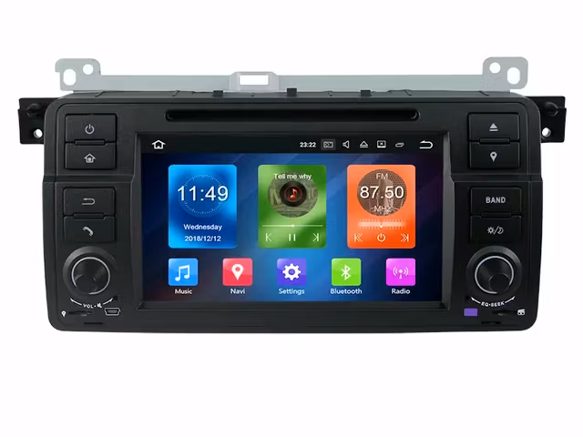 7"android  12 bilstereo  BMW E46/M3 /318i/320i/325i ( 1998---2006) gps carplay android auto blåtand rds Dsp 64gb 4g Wifi dvd spelare