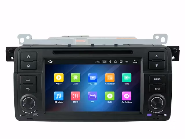 7"android  12 bilstereo  BMW E46/M3 /318i/320i/325i ( 1998---2006) gps carplay android auto blåtand rds Dsp 64gb 4g Wifi dvd spelare