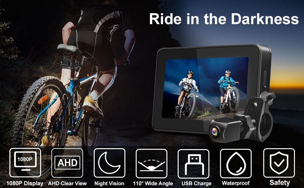 4.3" Cykel  vattentät kamerasystem med night vision