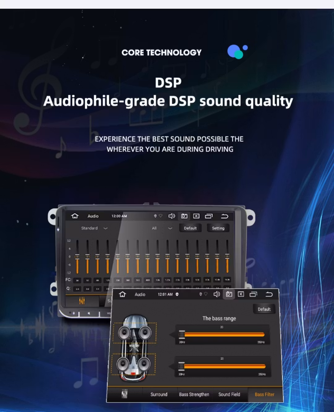 9"android 12 bilstereo  vw Transporter T5/T6  (2014---2019) gps wifi carplay android auto blåtand rds Dsp 32gb