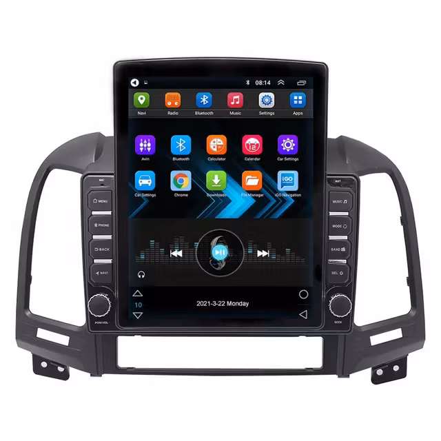 9.7"android 12 Bilstereon  Hyundai  santafe (2006---2012) gps wifi carplay android auto blåtand rds Dsp 128GB 4g Wifi modul