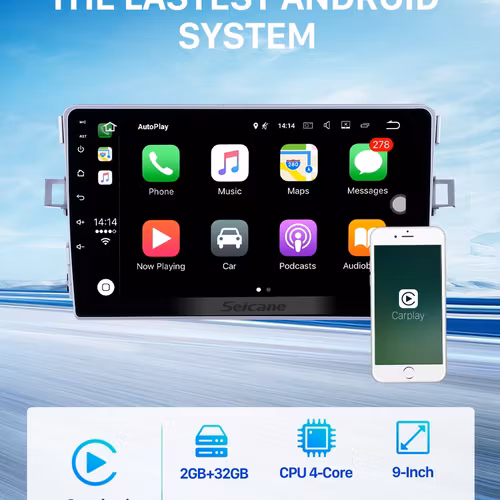 9"android 11 bilstereo  Toyota Verso(2011--2016) gps wifi carplay android auto blåtand rds Dsp 32gb