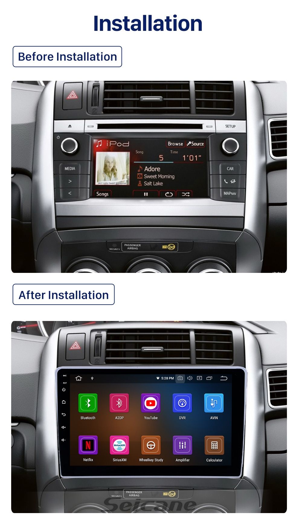 9"android 11 bilstereo  Toyota Verso(2011--2016) gps wifi carplay android auto blåtand rds Dsp 32gb