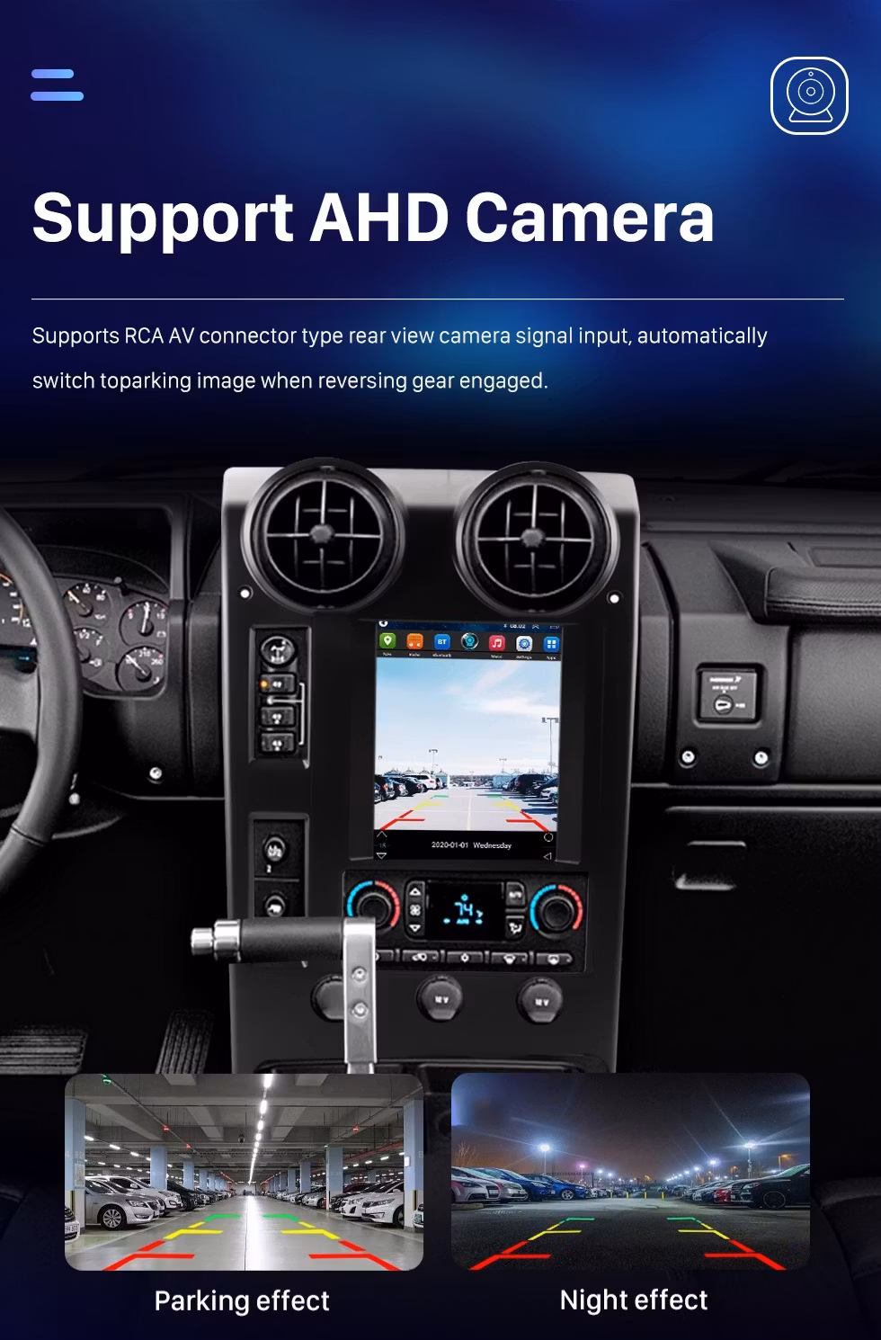 9.7"android 11  bilstereo  Hummer H2 ( 2002--2007) gps wifi carplay android auto blåtand rds  Ram: 2GB ,  Rom: 32GB
