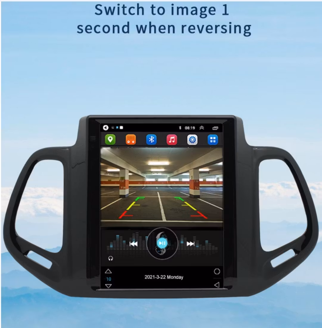9.7"android 12 bilstereo  Jeep compass ( 2017--2020) gps wifi carplay android auto blåtand rds Dsp 64gb 4g WiFi-modul