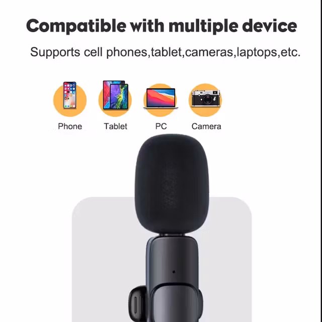 Trådlös lavalier mikrofon system till iphone_ Bluetooth högtalare,  systemkamera och ipad