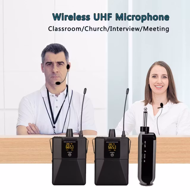 2*50 kanal PLL UHF Headset + clavier mikrofonsystem