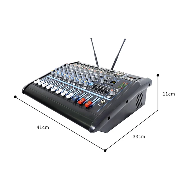 8 kanal mixerbord  med Bluetooth  2st trådlösa mikrofoner