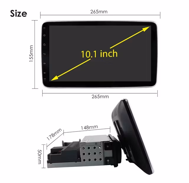 10,1" android 10,  12 volt 1Din  bilstereo, wifi,gps   FM-radio radio 32gb, 4G wifi modul,  blåtand