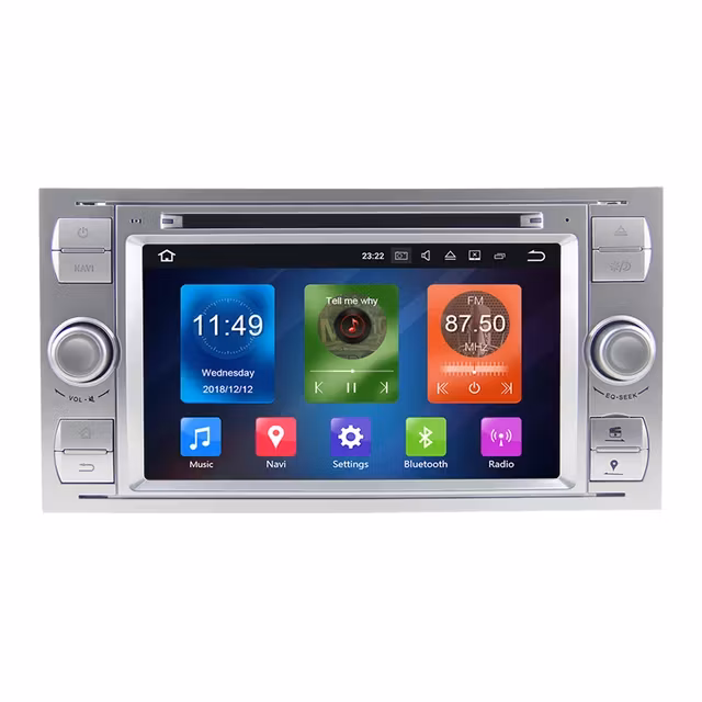 7" android 12. Gråfärg Bilstereo ,dvd-spelare  Ford kuga/Transit/s-max  /Connect/ Fusion/Galaxy/ Fiesta(2005---2011) GPS wifi carplay android auto blåtand rds Dsp  128b, 4g wifi