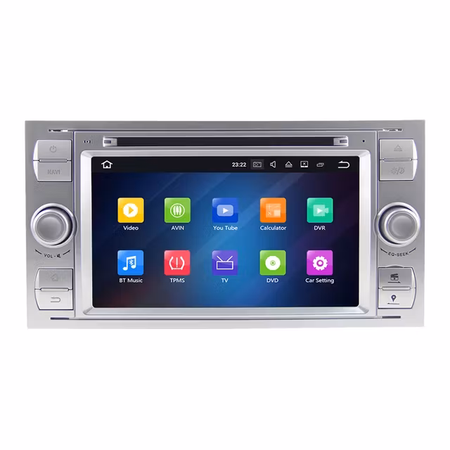 7" android 12. Gråfärg Bilstereo ,dvd-spelare  Ford kuga/Transit/s-max  /Connect/ Fusion/Galaxy/ Fiesta(2005---2011) GPS wifi carplay android auto blåtand rds Dsp  128b, 4g wifi