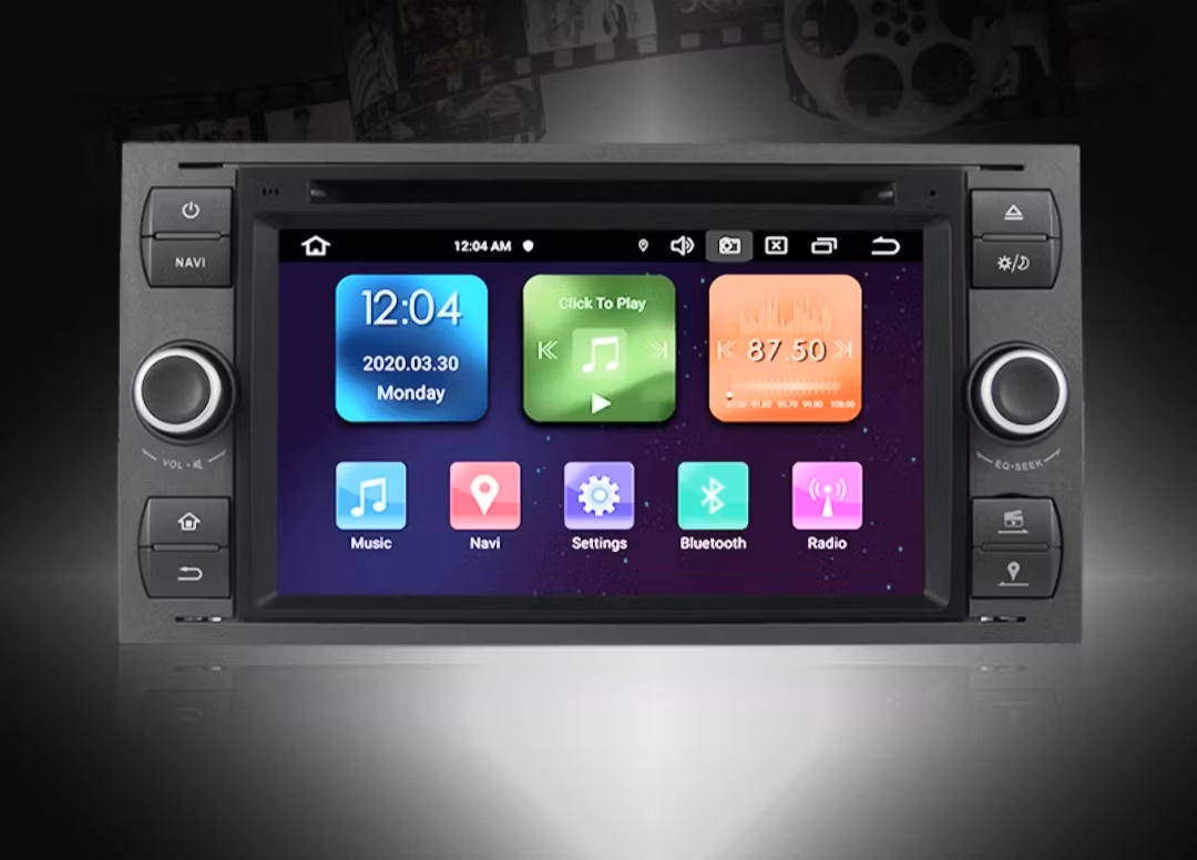 7" android 12. Svartfärg Bilstereo ,dvd-spelare  Ford kuga/Transit/s-max  /Connect/ Fusion/Galaxy/ Fiesta(2005---2011) GPS wifi carplay android auto blåtand rds Dsp  64b, 4g wifi