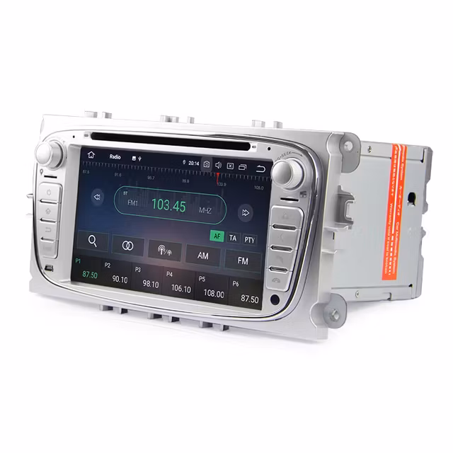 7" android 12. Silver Bilstereo ,dvd-spelare  Ford Mondeo/Focus/s-max  /C-max/ Galaxy/(2007---2011) GPS wifi carplay android auto blåtand rds Dsp  GSM 64GB, 4G wifi modul