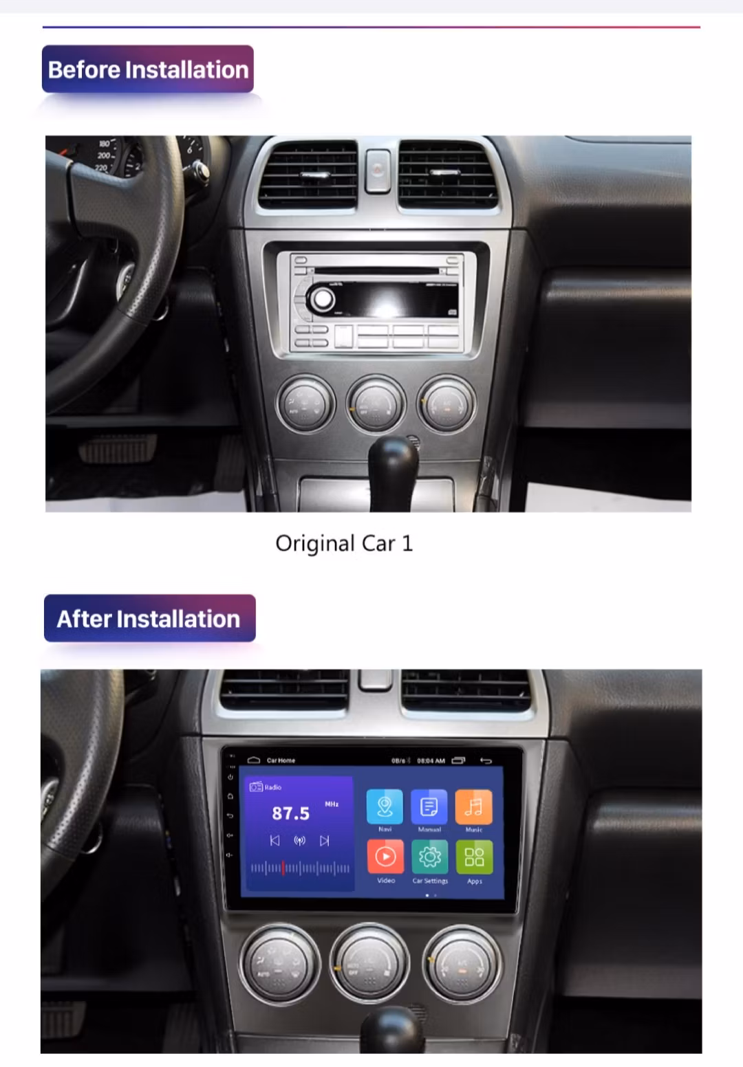 9"android 11 bilstereo  Subaru Impreza (2002--2007) gps wifi carplay android auto blåtand rds Dsp 32gb 4G wifi