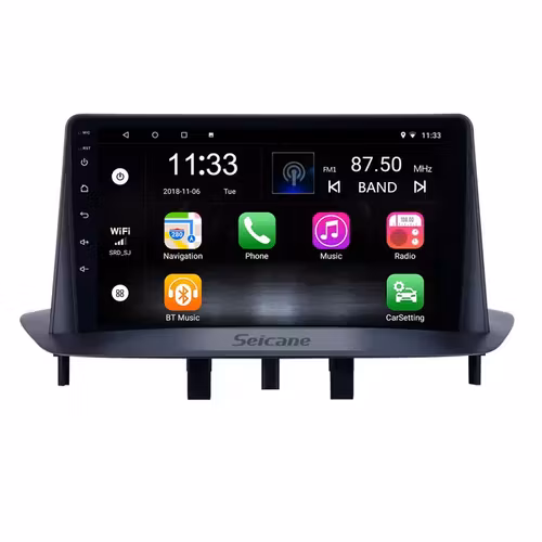 9"android 11, bilstereo  Renault  Megane 3 ( 2014--2015) gps wifi carplay android auto blåtand rds Dsp 32gb 4G wifi modul