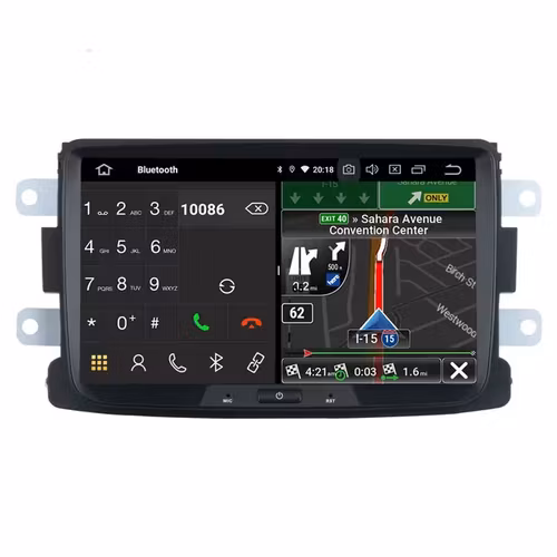 8"android 12 bilstereo Renault Dacia Duster/Sandero/Logan/Dokker/Lodgy ( 2012--2017) GPS wifi carplay android auto blåtand rds Dsp  64GB, 4g WiFi-modul