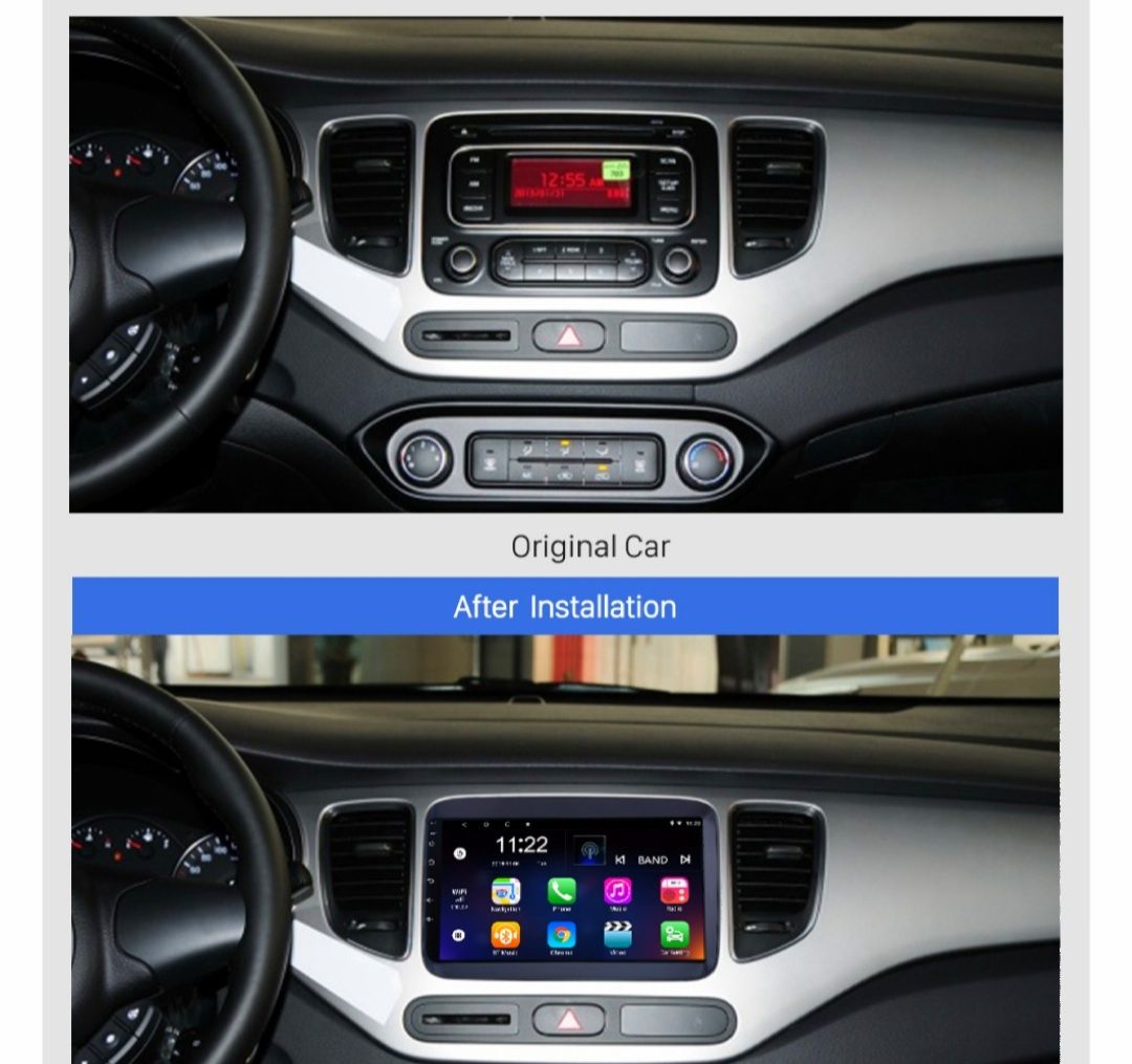 9"android 12  bilstereo  Kia  Carens ( 2014--2017) GPS wifi carplay android auto blåtand rds Dsp RAM:4GB,ROM:64 GB,  4GSIM