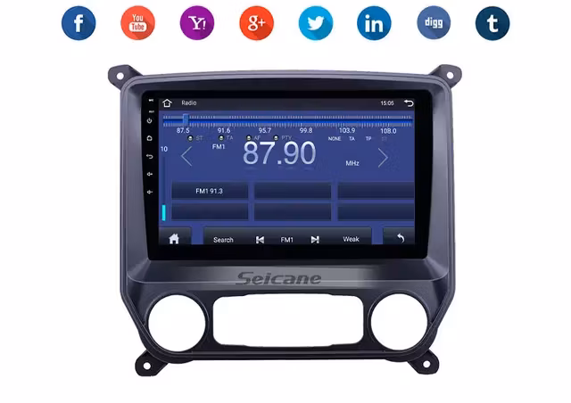 10,1" android 12 bilstereo Chevrolet Silverado  (2014--2018) gps wifi carplay android auto blåtand rds Dsp 64gb 4g  SIM