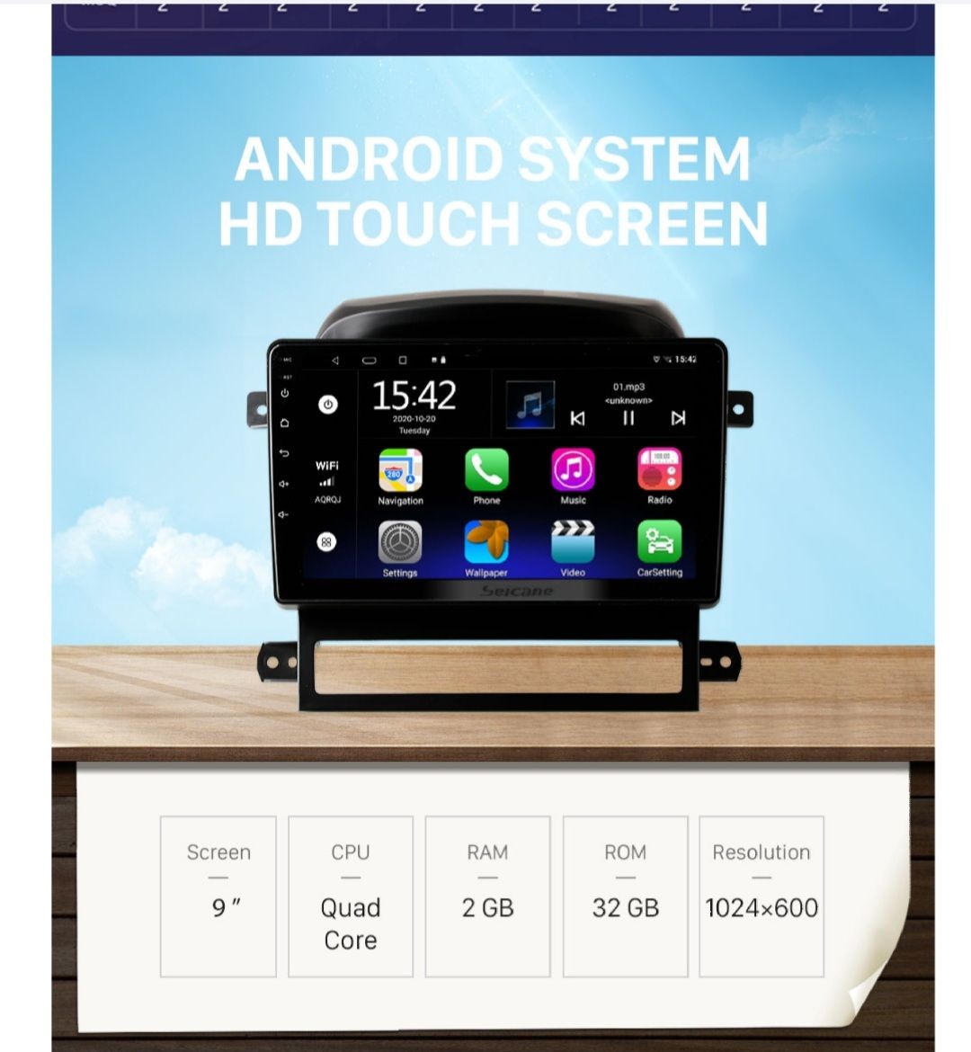 9"android 11 bilstereo  Chevrolet Captiva (2009--2012) gps wifi carplay android auto blåtand rds Dsp 32gb 4G SIM