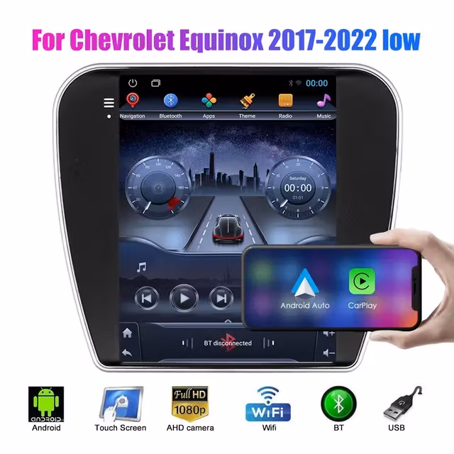 9.7"android 12 bilstereo  Chevrolet  Equinox  (2017--2022) gps wifi carplay android auto blåtand rds Dsp 64gb  ,4G SIM