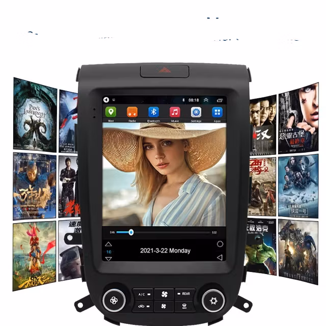 9.7"android 12 bilstereo  Hyundai  santafe (2006--2012) gps wifi carplay android auto blåtand rds Dsp 64gb  4GSIM