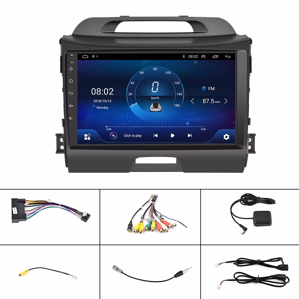 9"android 10 , bilstereo  Kia Sportage 3  (2010---2016) gps wifi carplay android auto blåtand rds Dsp 32gb wifi carplay android auto blåtand rds Dsp 32gb