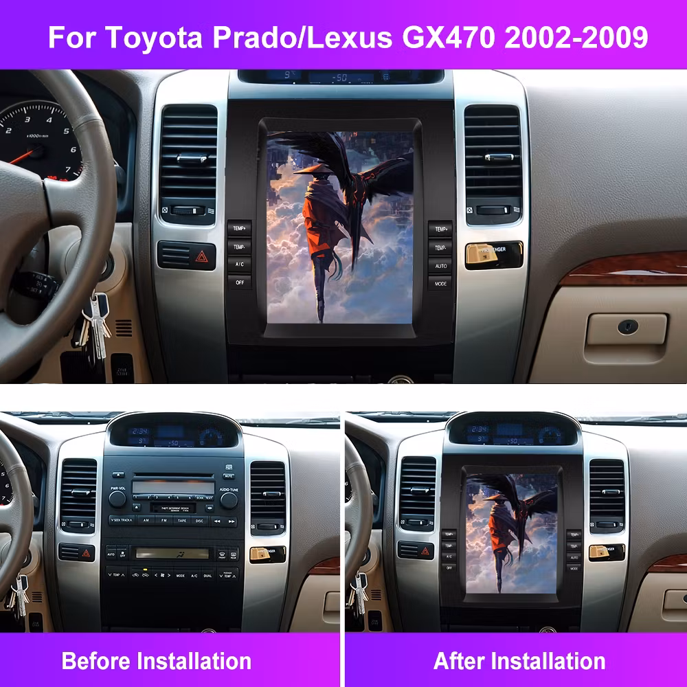 9.7"android 11 bilstereo Toyota Prado  ( 2002-2009) gps wifi carplay android auto blåtand rds Dsp 32gb