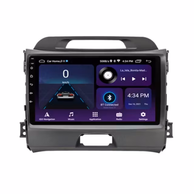 9"android 12 bilstereo Kia Sportage (2010---2016) GPS wifi carplay android auto blåtand rds Dsp ROM; 128, RAM:8GBGB, b 4GSIM wifi