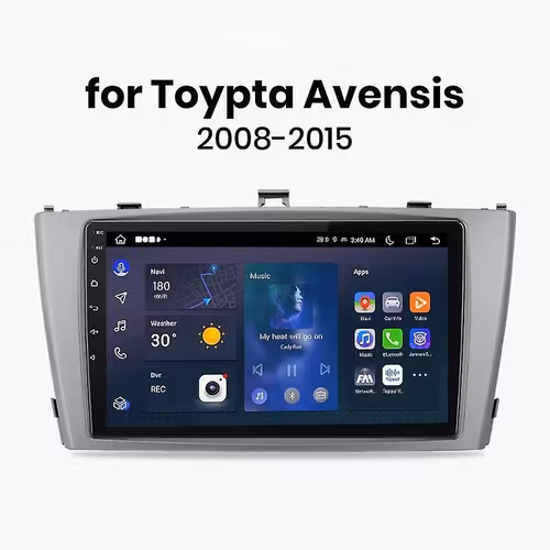 9"android 13 bilstereo Toyota avensis ( 2008--2015)gps wifi carplay android auto blåtand rds Dsp Rom: 64GB,Ram:4GB, 4GSIM