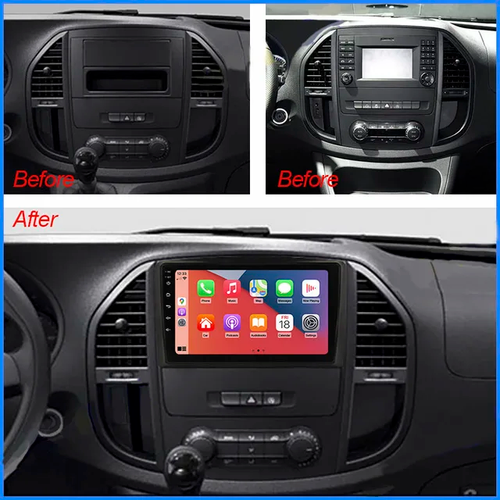 9"android 13 bilstereo  Mercedes Benz Vito w447  ( 2014---2021) gps wifi carplay android auto blåtand rds Dsp  Rom: 128GB, RAM: 6GB, 4G LTE